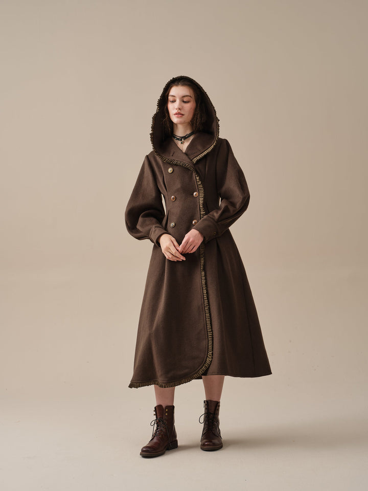 JACQUES 25| LONG HOODED VICTORIAN COAT (100% WOOL)