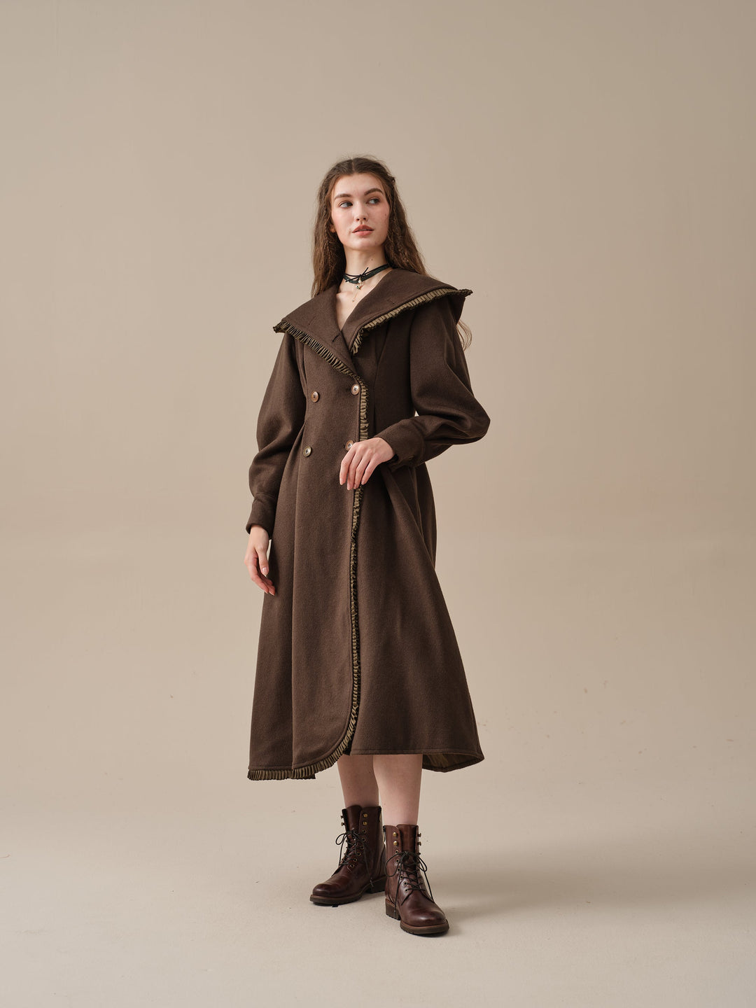 JACQUES 25| LONG HOODED VICTORIAN COAT (100% WOOL)