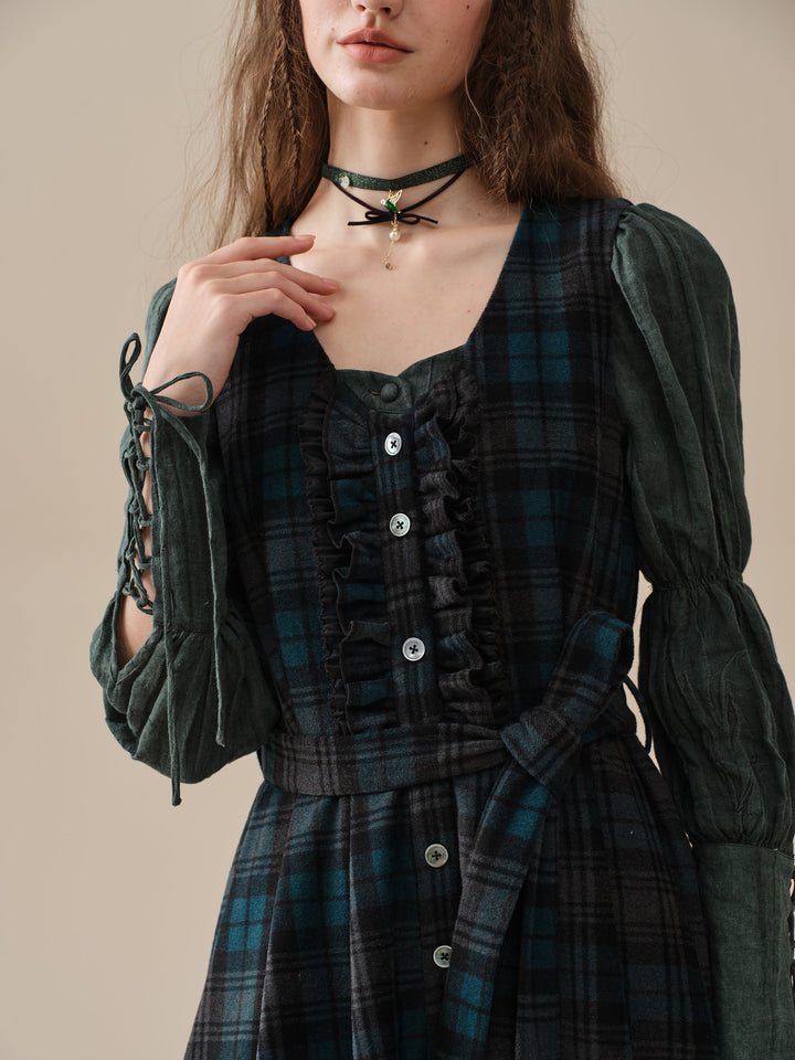 Victoria 35 | tartan lace wool dress