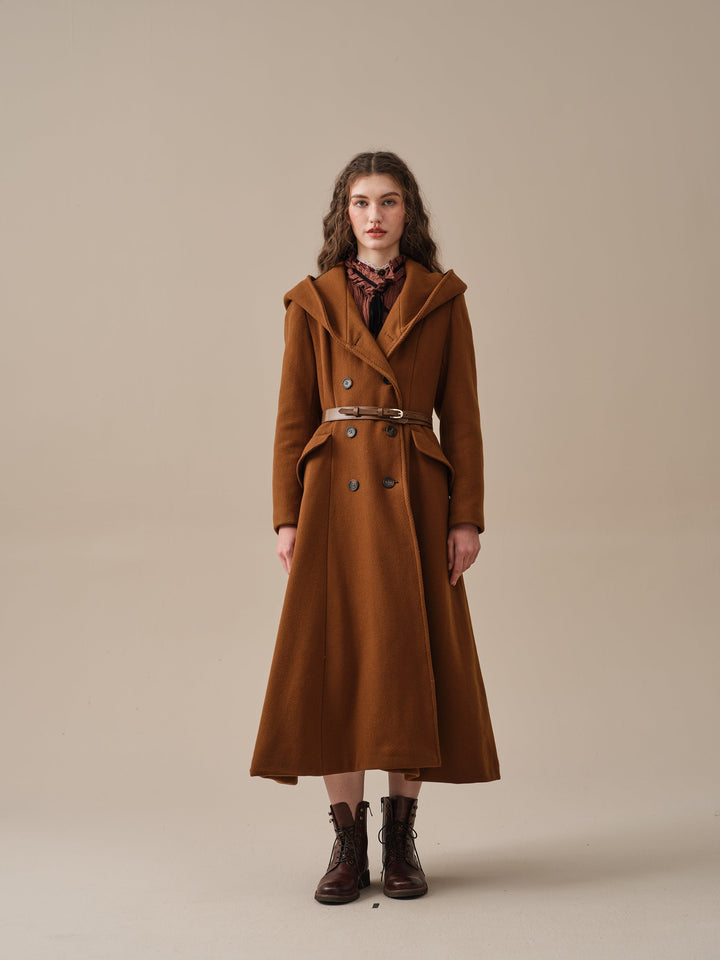 Trista 24 | 100% twill wool hooded coat