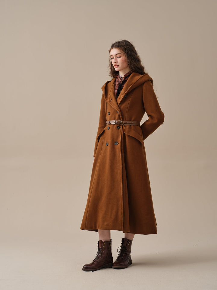 Trista 24 | 100% twill wool hooded coat