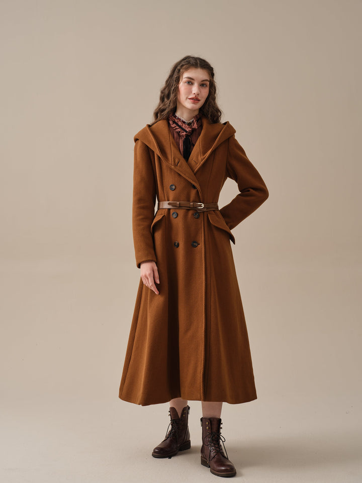 Trista 24 | 100% twill wool hooded coat