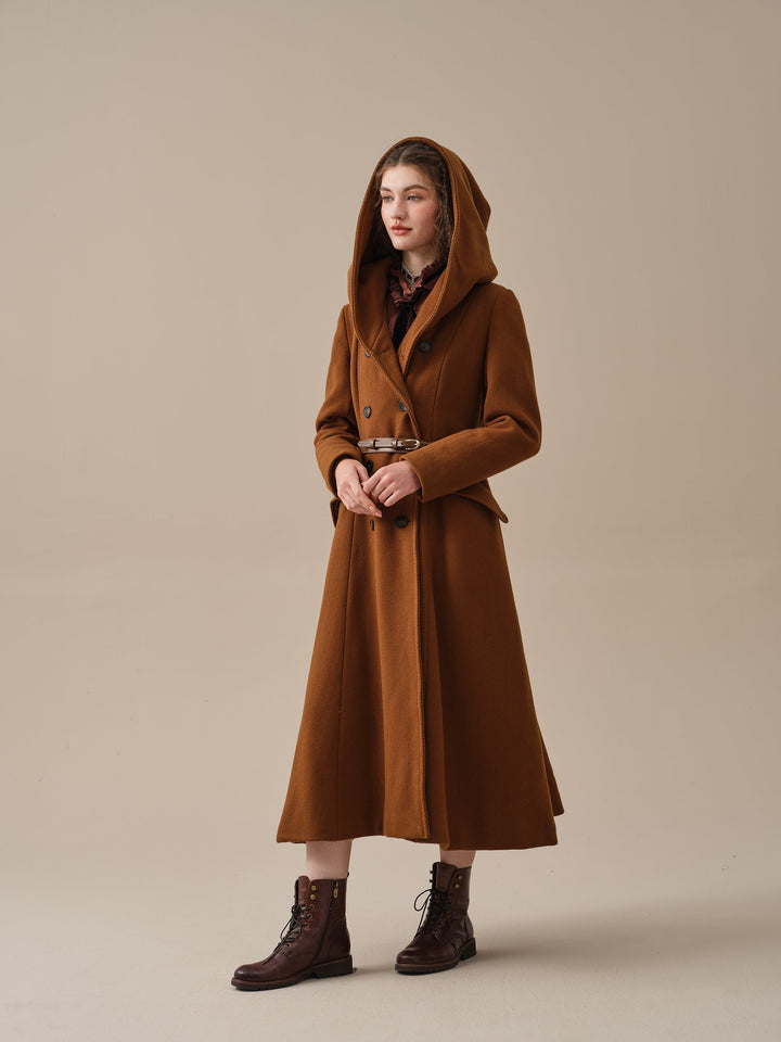 Trista 24 | 100% twill wool hooded coat