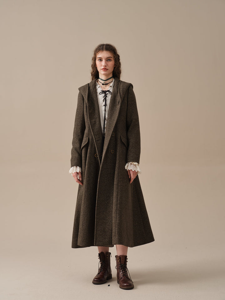 Trista 24 | 100% twill wool hooded coat