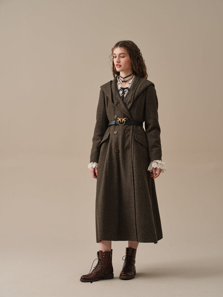 Trista 24 | 100% twill wool hooded coat