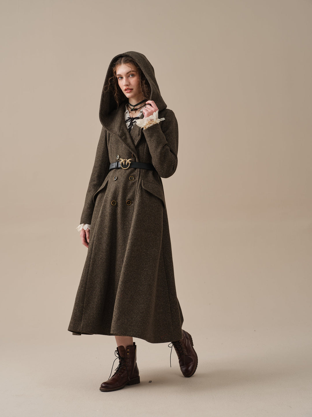 Trista 24 | 100% twill wool hooded coat