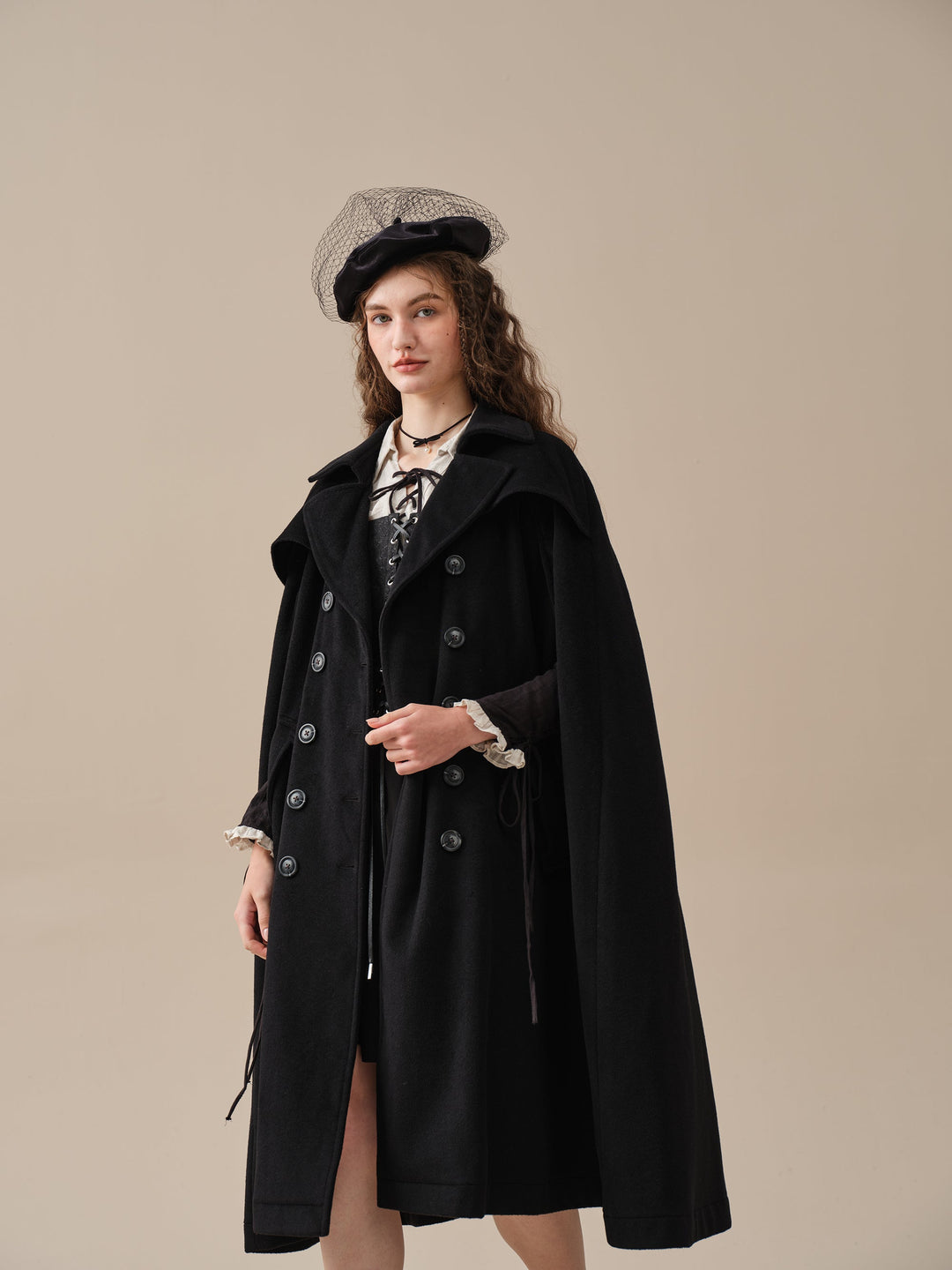 Jori 17 | 100% wool cloak coat