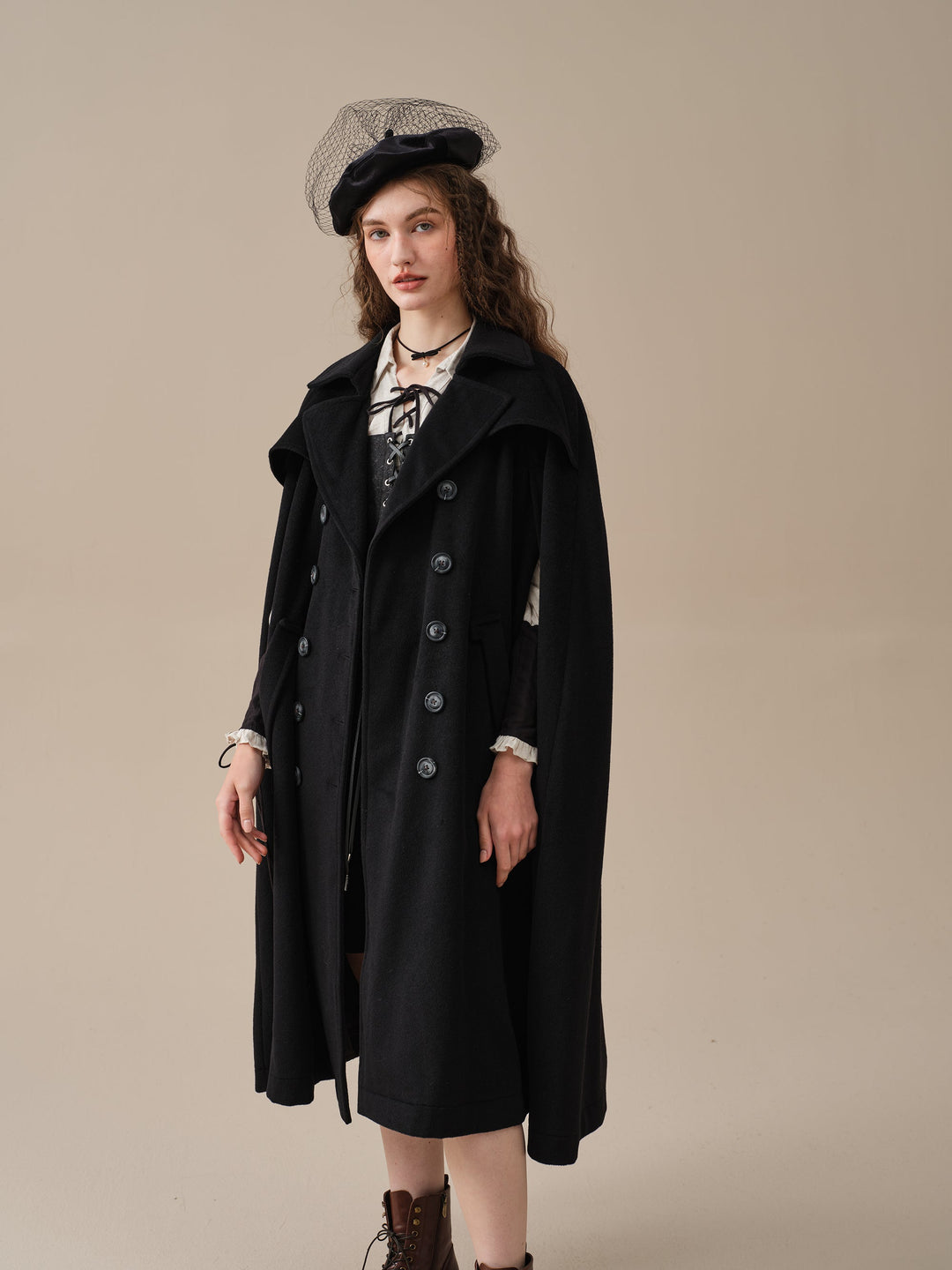 Jori 17 | 100% wool cloak coat