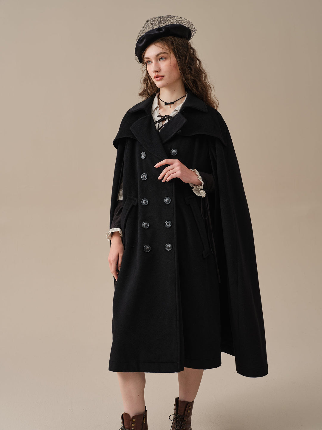 Jori 17 | 100% wool cloak coat