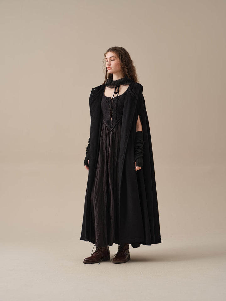 ARIEL 14 | HOODED WOOL CLOAK COAT