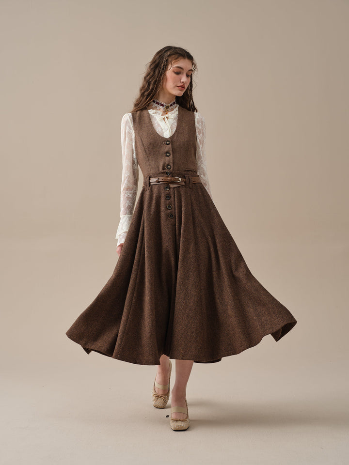 Norma 16 | Front buttoned wool skirt