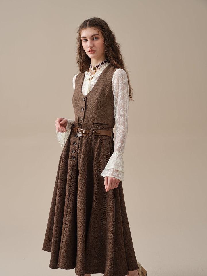 Norma 16 | Front buttoned wool skirt