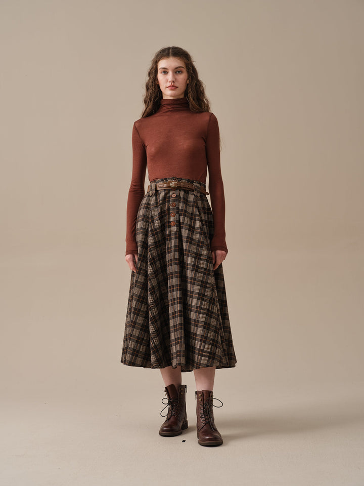 Norma 16 | Front buttoned wool skirt