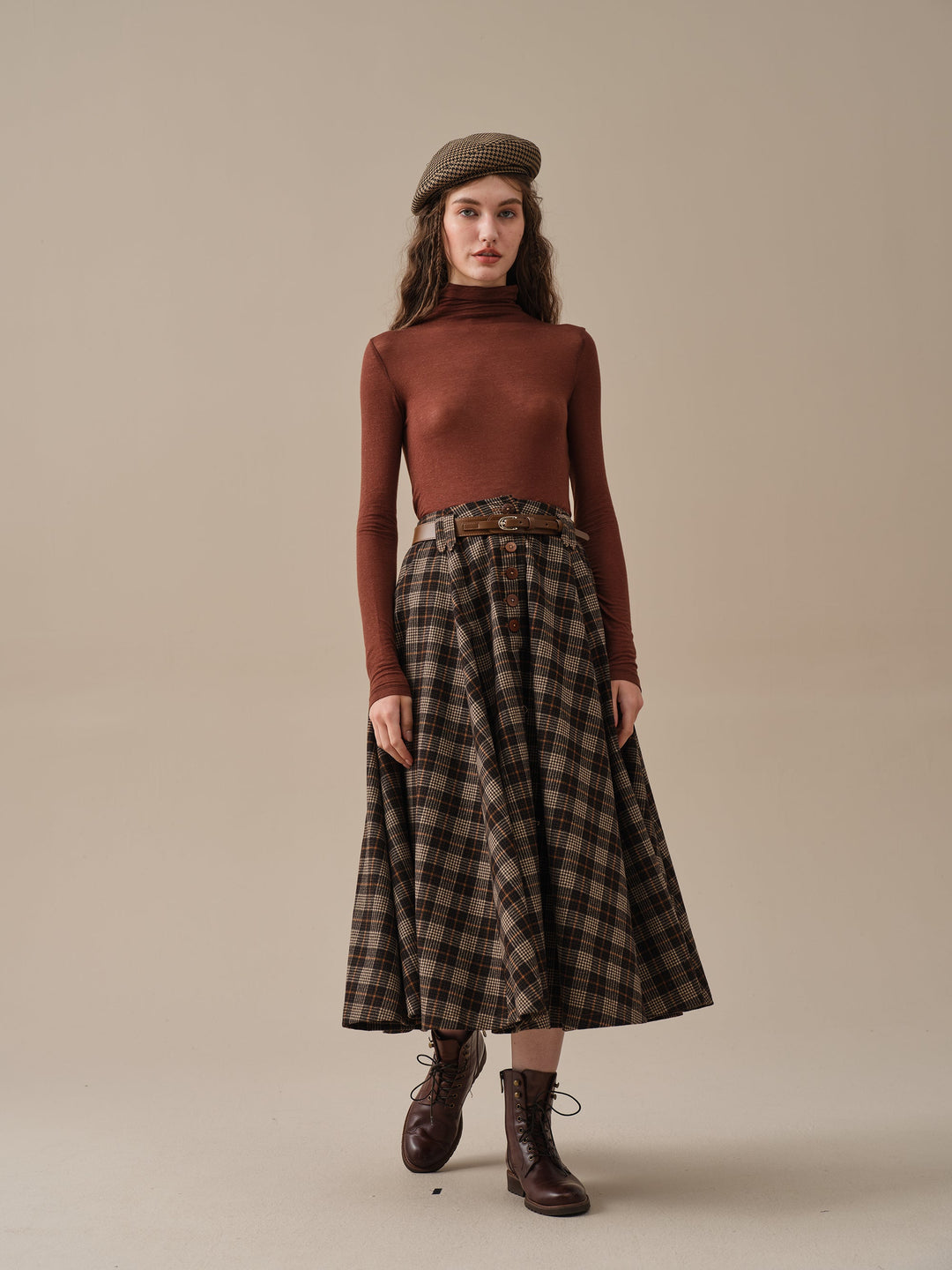 Norma 16 | Front buttoned wool skirt