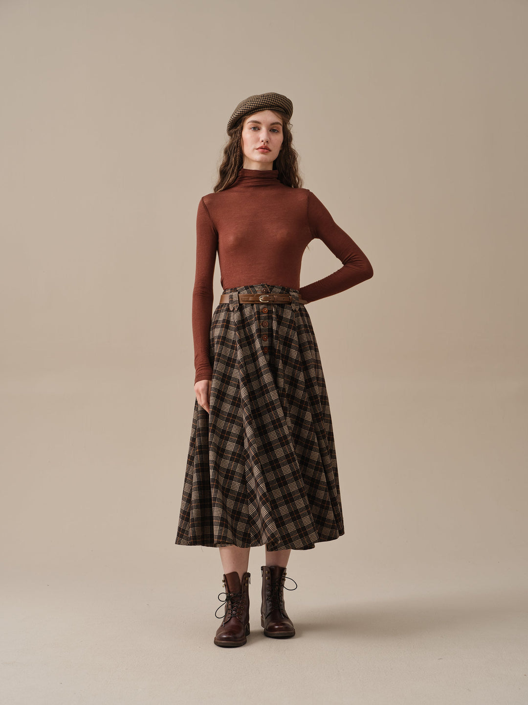 Norma 16 | Front buttoned wool skirt