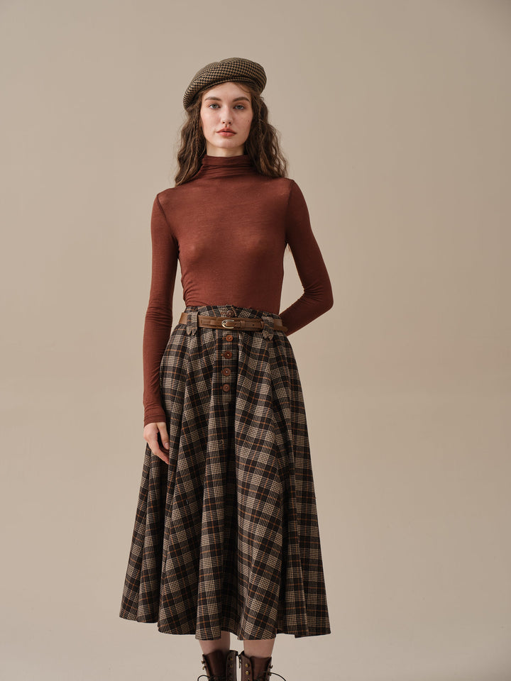 Norma 16 | Front buttoned wool skirt