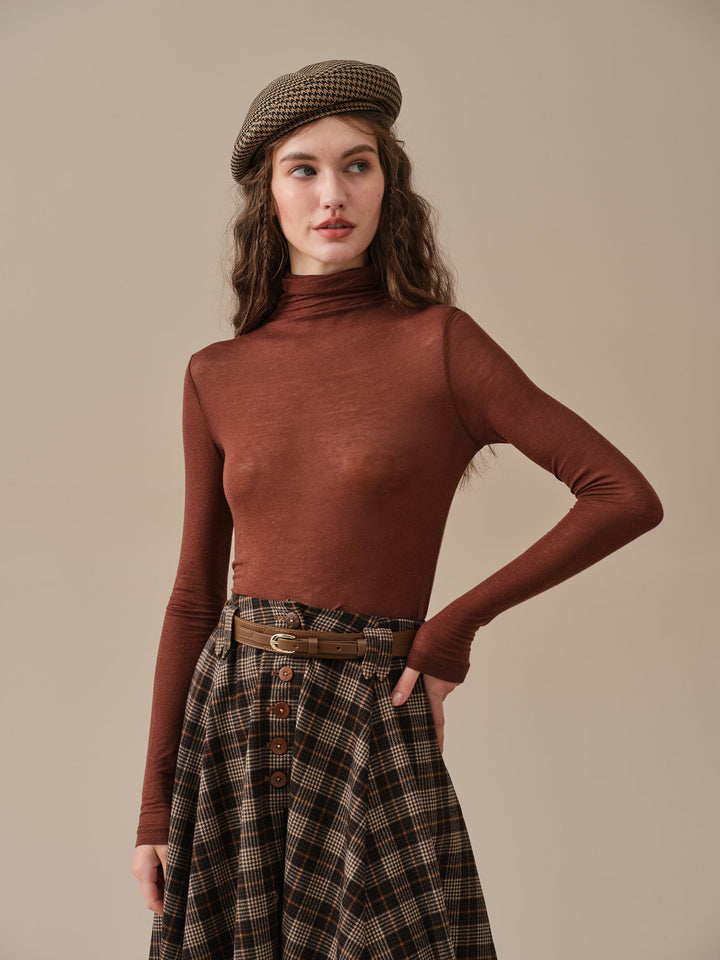 Norma 16 | Front buttoned wool skirt