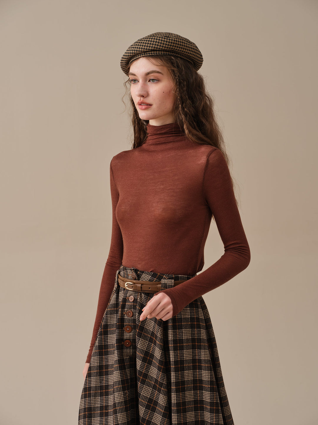 Norma 16 | Front buttoned wool skirt