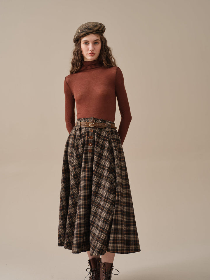 Norma 16 | Front buttoned wool skirt