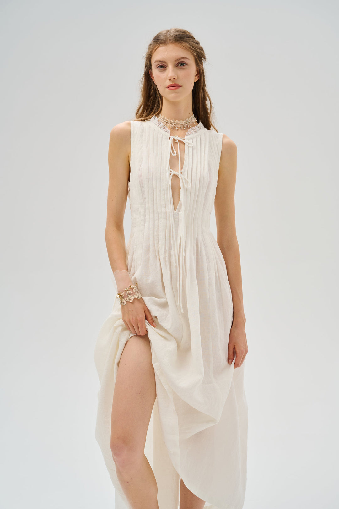 Balia 17 | Pleated Linen Dress