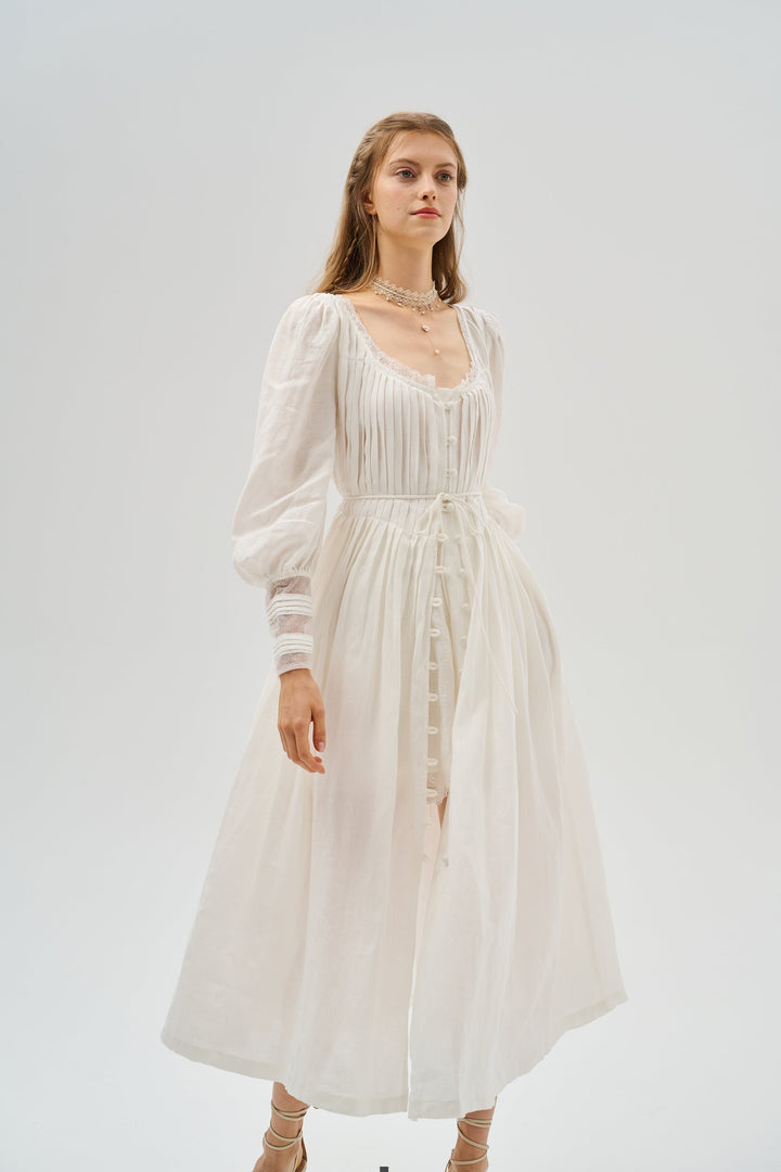 Josefina 19 | Dreamy Pleated Linen Gown