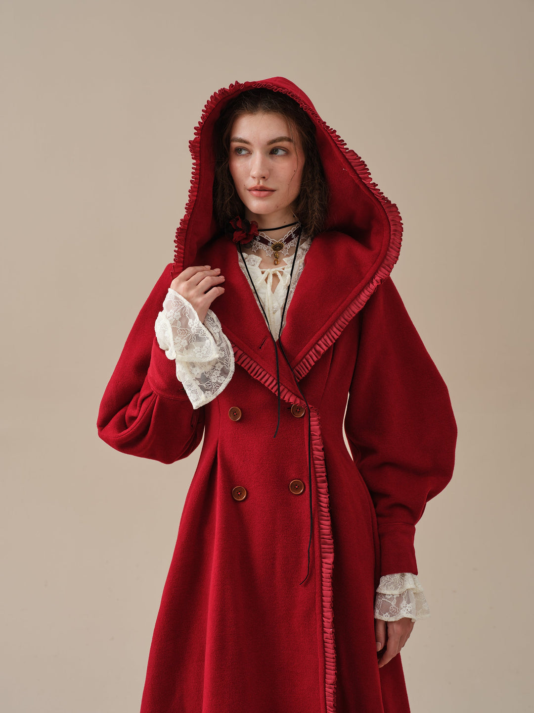 JACQUES 25| LONG HOODED VICTORIAN COAT (100% WOOL)