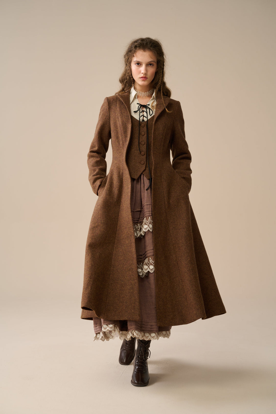 Doreen 15 |Vest-Layered 100% Wool Coat