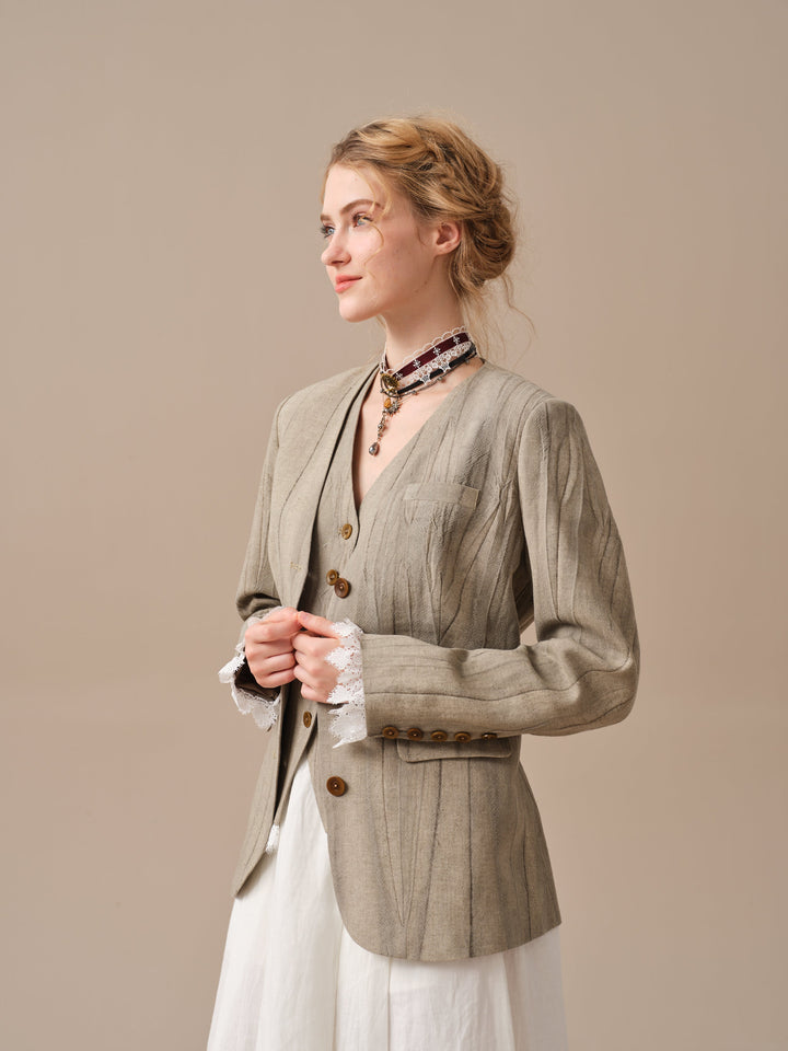 Mae 30 | 100% Linen Jacket with Vest