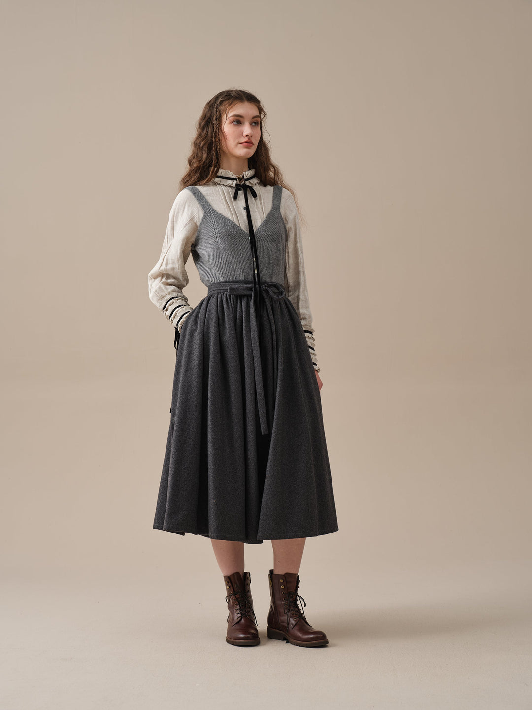 Beth 13 |tied wool skirt