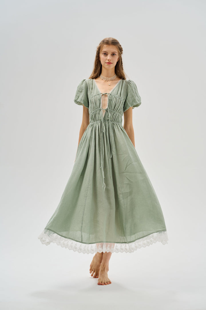 IRIS 23 | lace up linen dress