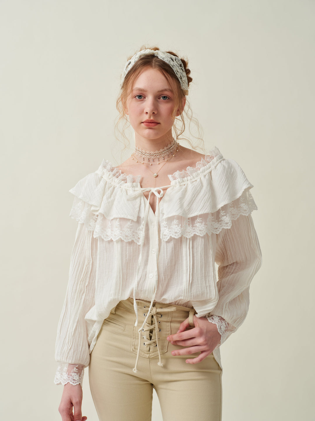 Ivy 31 | Ruffled linen fairy blouse