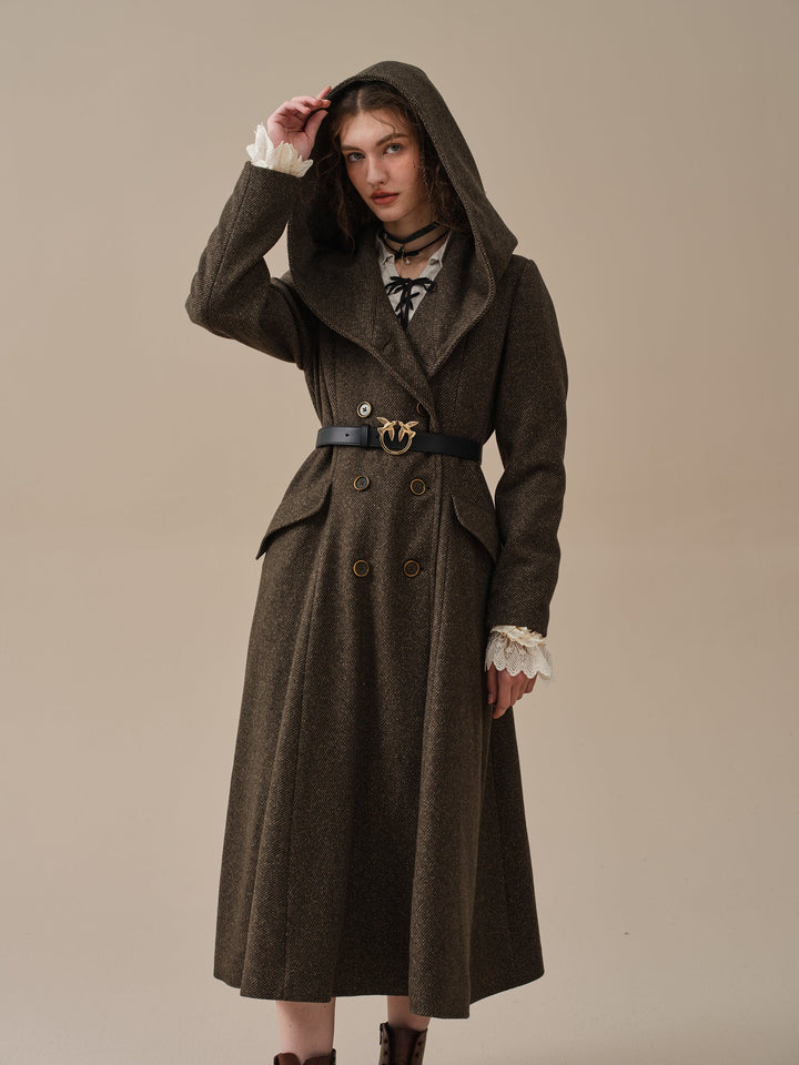 Trista 24 | 100% twill wool hooded coat