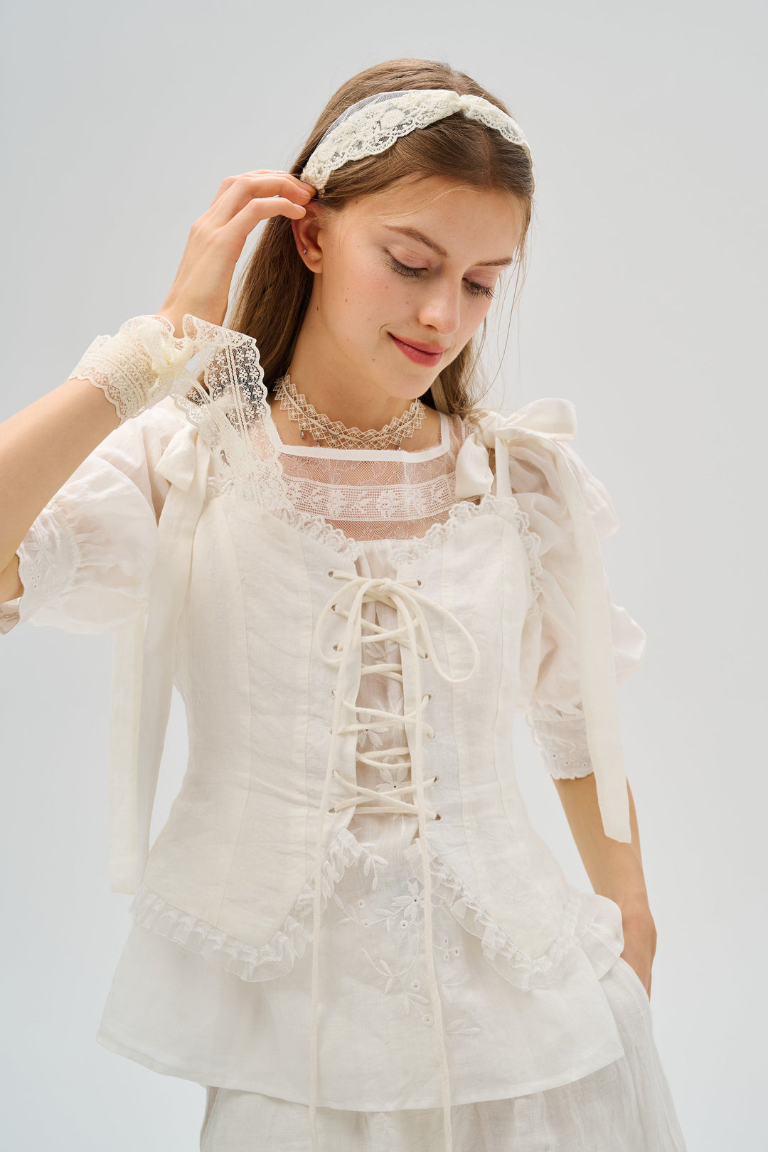 Rosemary 15 | Luxury Lace Linen Corset