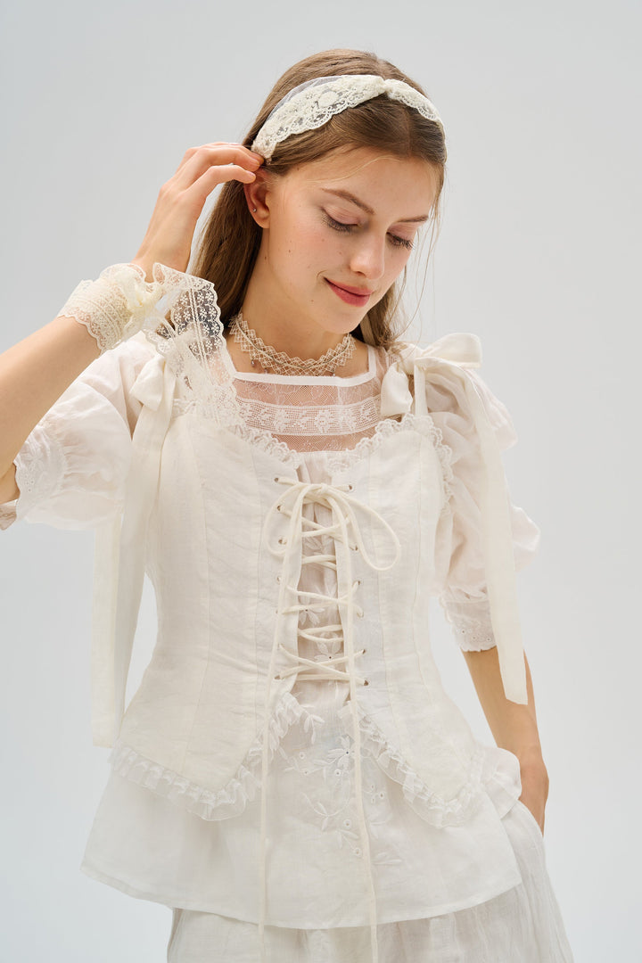 Rosemary 15 | Luxury Lace Linen Corset