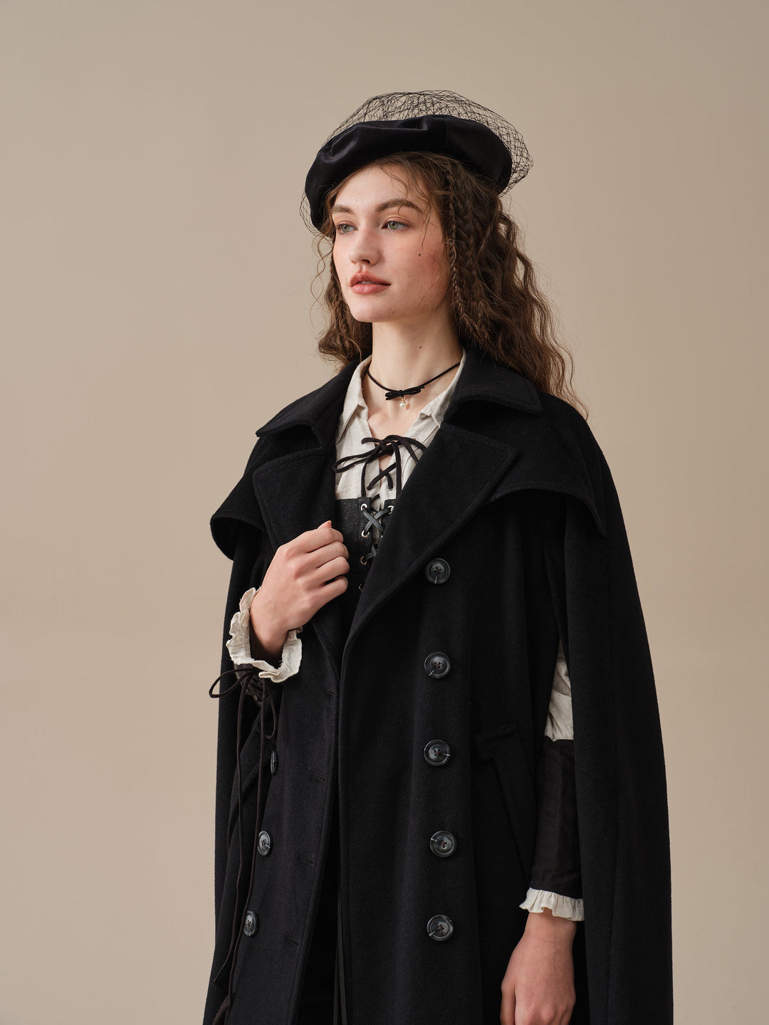 Jori 17 | 100% wool cloak coat