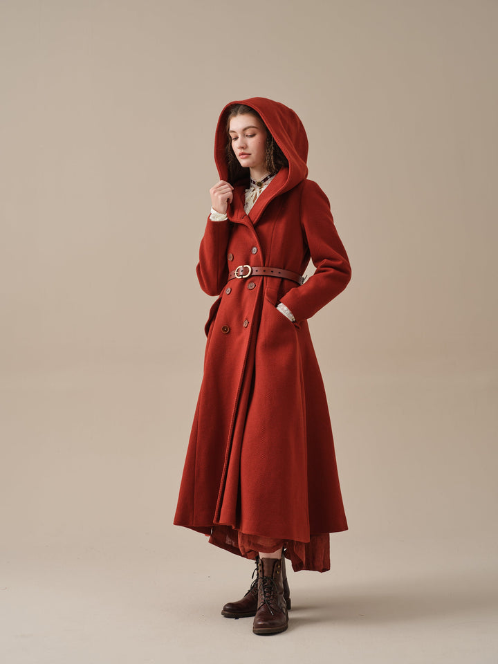 Trista 24 | 100% twill wool hooded coat