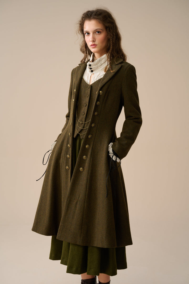 Doreen 15 |Vest-Layered 100% Wool Coat