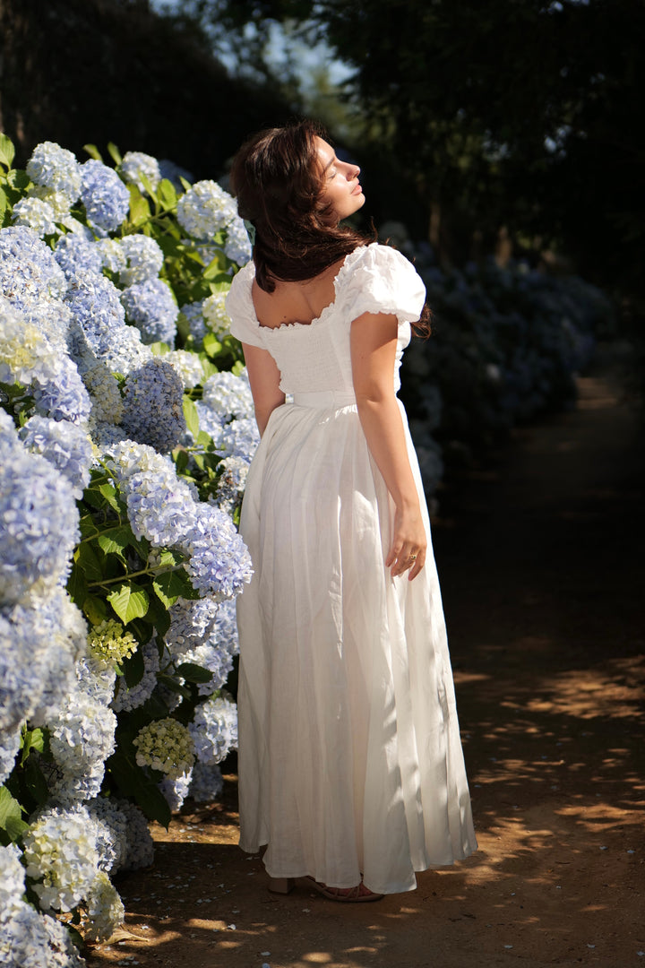 White Floral 27 | lace-up white blouse & maxi skirt