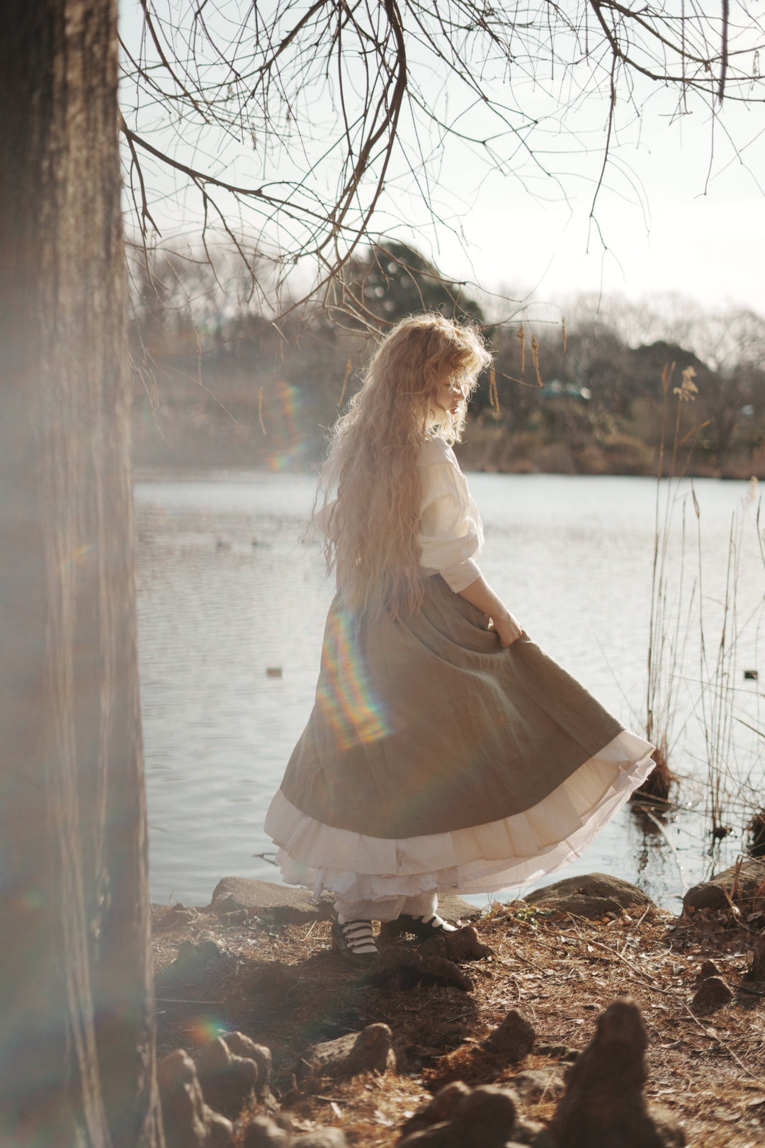 Daisy 03 | Pastel Green Linen Skirt