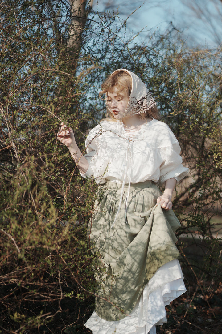 Daisy 03 | Pastel Green Linen Skirt