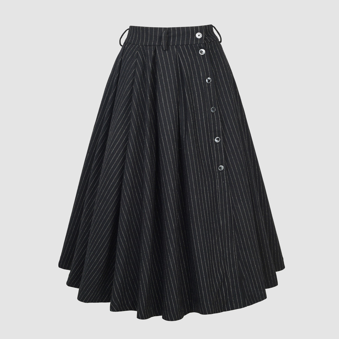 Santal 3 | Retro Plaid Midi Wool Skirt