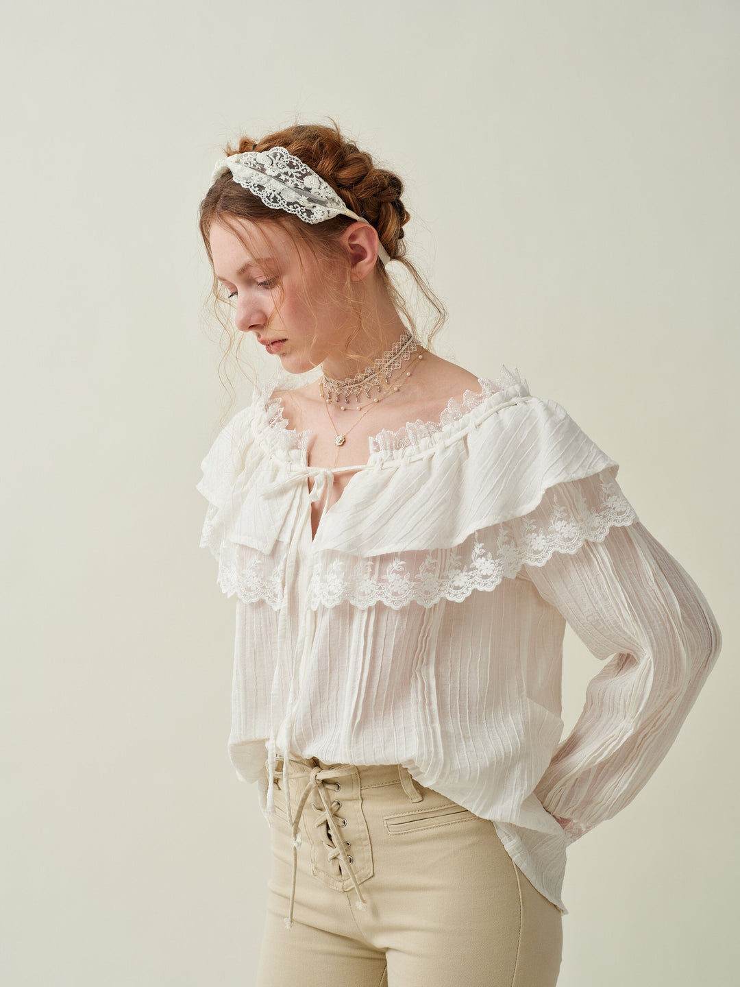 Ivy 31 | Ruffled linen fairy blouse