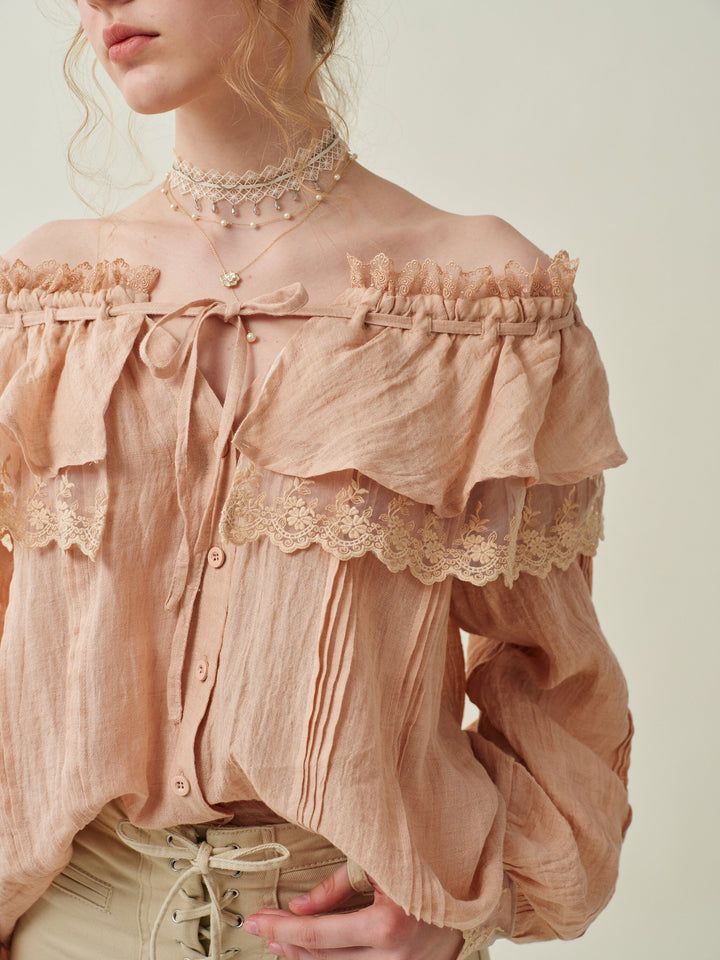 Ivy 31 | Ruffled linen fairy blouse