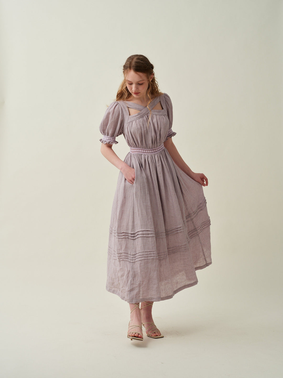 Camellia 18 | lace linen dress