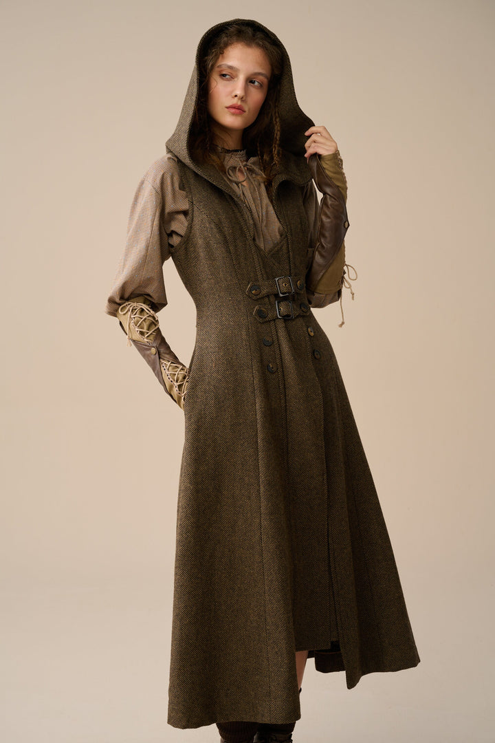 Patricia 21| hooded corset wool dress