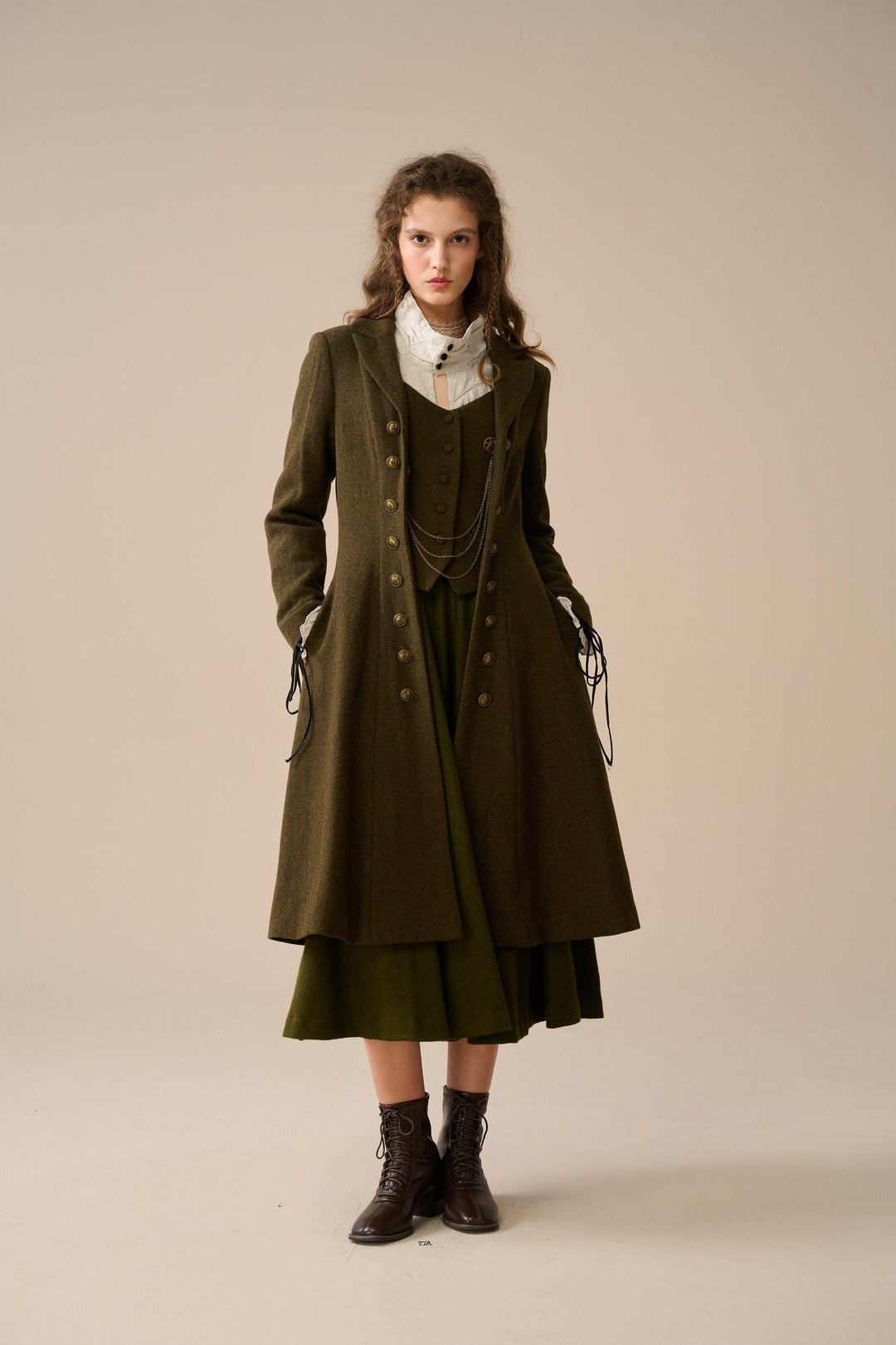 Doreen 15 |Vest-Layered 100% Wool Coat