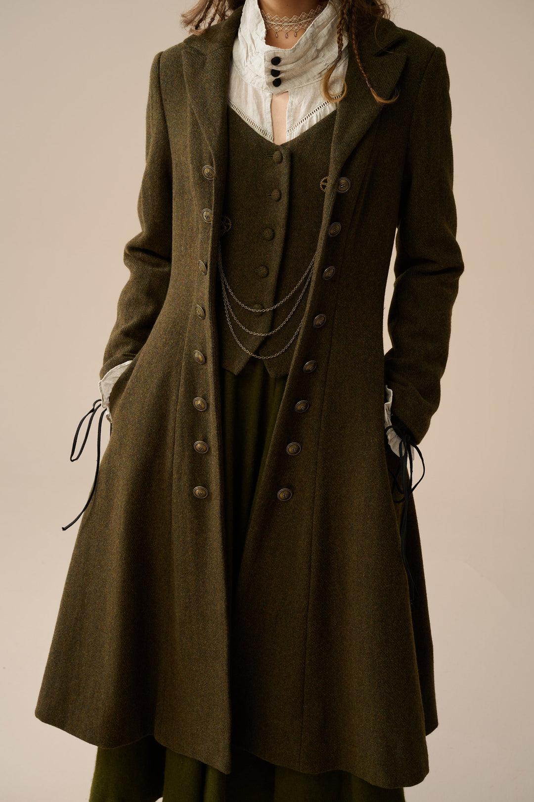 Doreen 15 |Vest-Layered 100% Wool Coat