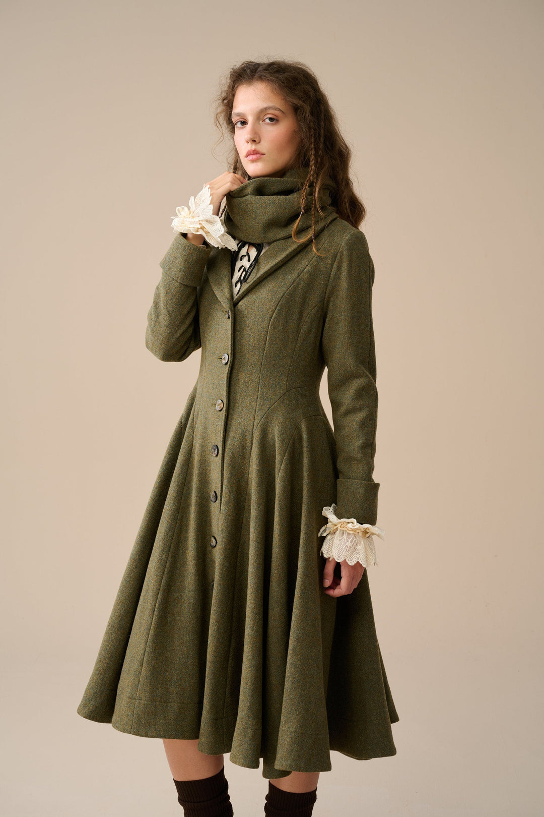 Lila 25 | 100% wool scarf coat