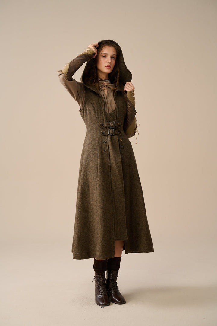 Patricia 21| hooded corset wool dress