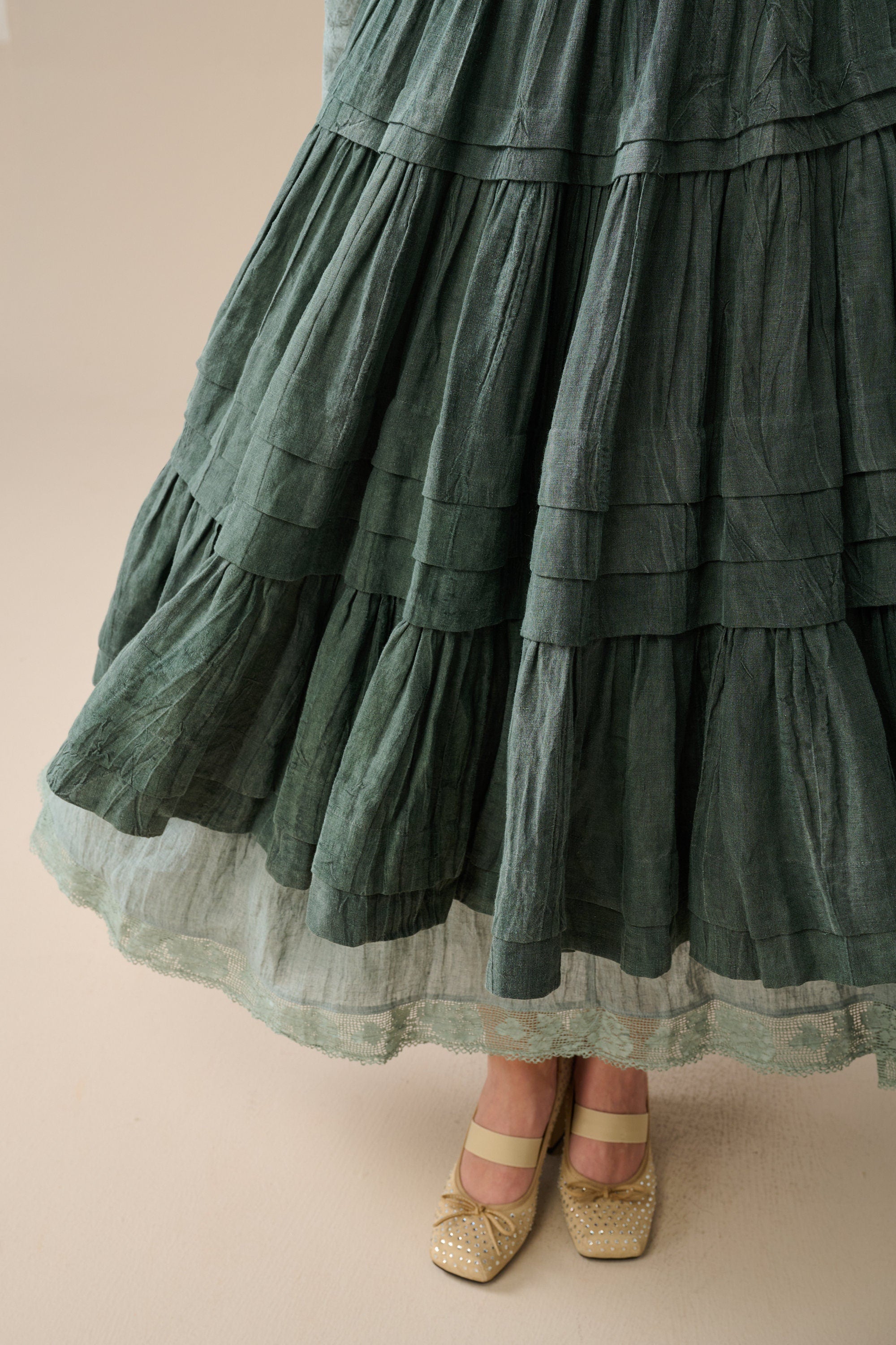 Ruby 31 Layered twirl linen skirt Linennaive